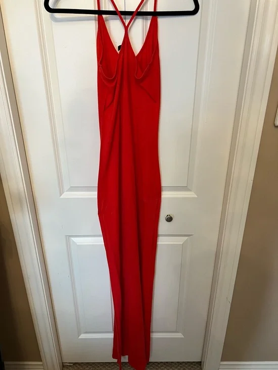 ASOS Red V-Neck Dress - Picture 2 of 4